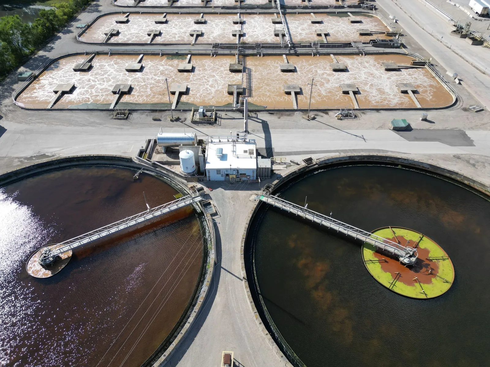 Aerial view of a water treatment facility