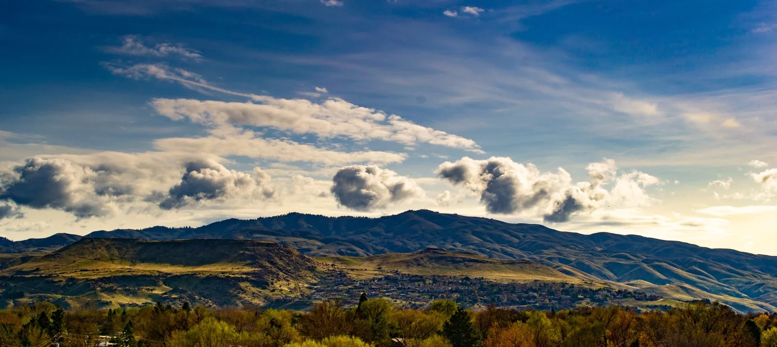 Mountain landscape under a blue sky in southeast Idaho